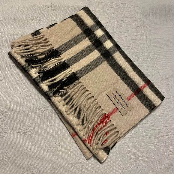 Burberry Accessories - Burberry 100% Cashmere Scarf Made in Scotland